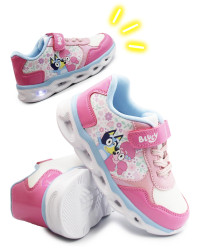 Różowe Buty Dla Dziewczynki na Wiosnę Świecąca Podeszwa LED Bluey Bartek 87042-15