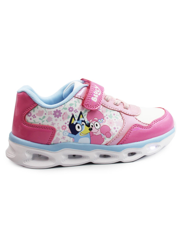 Różowe Buty Dla Dziewczynki na Jesień Świecąca Podeszwa LED Bluey Bartek 87042-15