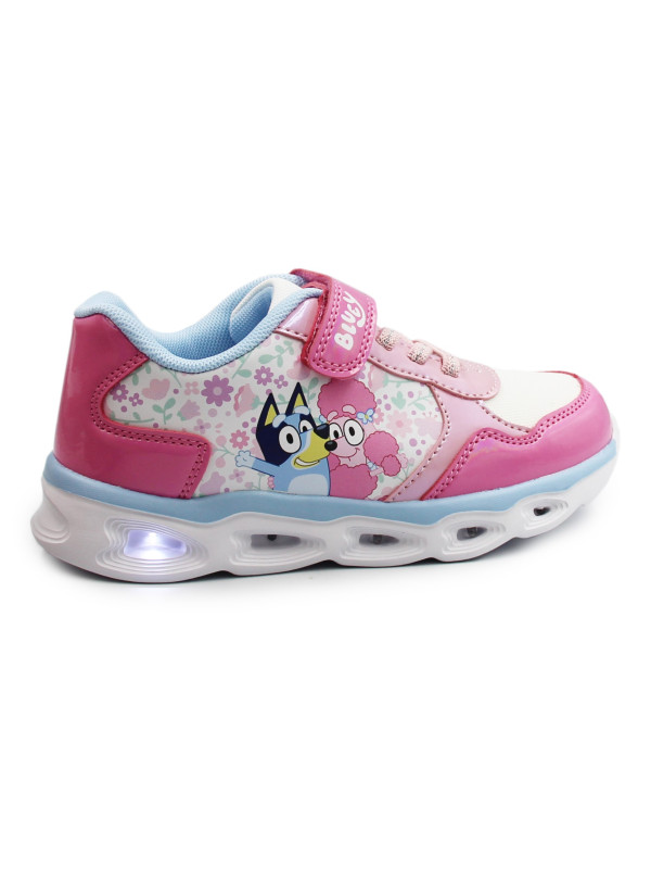 Różowe Buty Dla Dziewczynki na Jesień Świecąca Podeszwa LED Bluey Bartek 87042-15