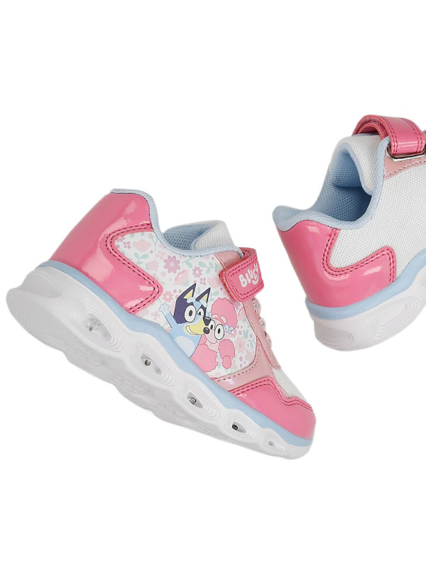 Różowe Buty Dla Dziewczynki na Wiosnę Świecąca Podeszwa LED Bluey Bartek 87042-15