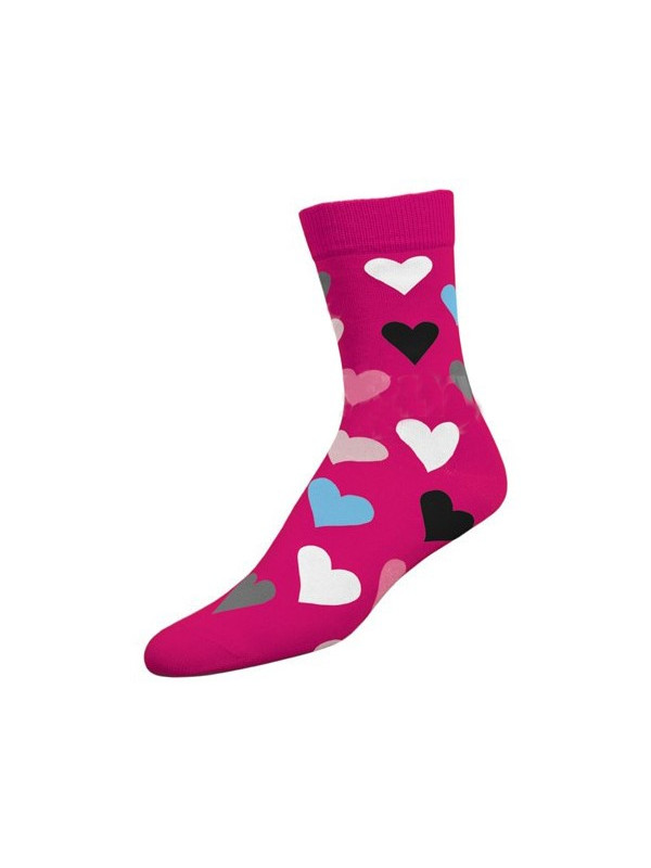 Damskie Skarpety Różowe w Serduszka 36-38 O!skary