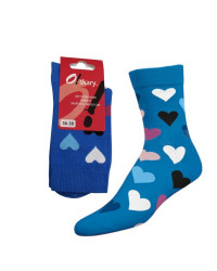 Damskie Skarpety w Serduszka Niebieskie 36-38 O!skary
