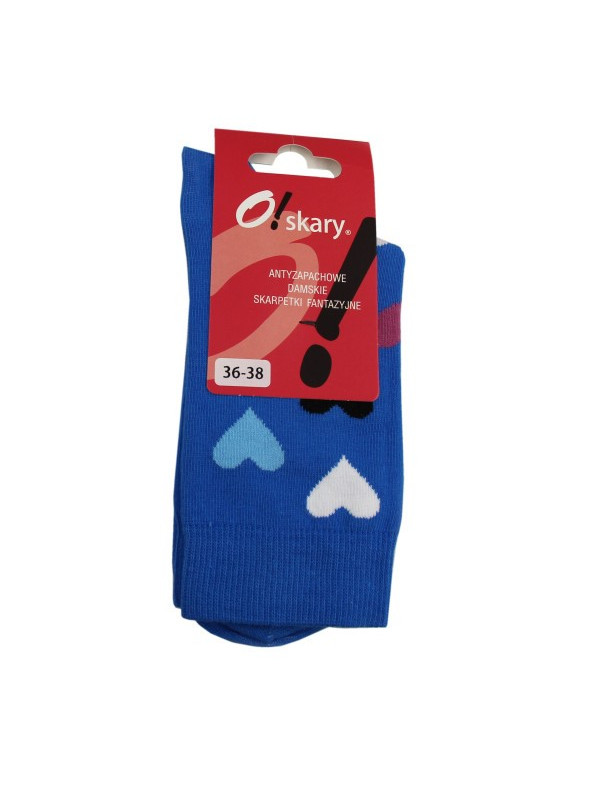 Damskie Skarpety w Serduszka Niebieskie 36-38 O!skary