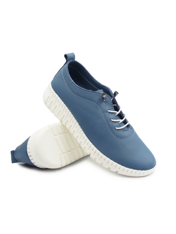 Półbuty dla kobiet na wiosnę z miękkiej skóry naturalnej T. Sokolski OG 4000 BLUE