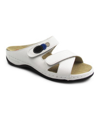 Białe Klapki Damskie Do Pracy Skórzane Berkemann Felia 01023-101