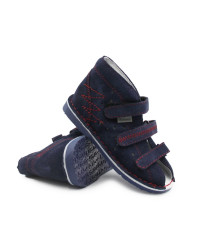 Kapcie profilaktyczne dla chłopca z wysokim zapiętkiem Danielki t105 granat czerwony