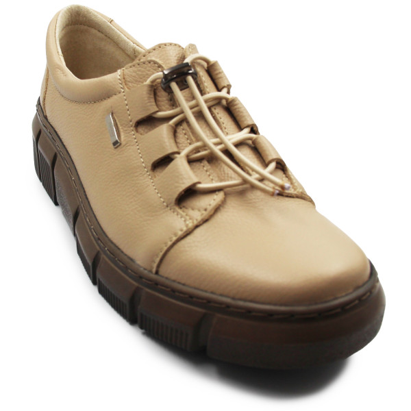 Damskie Buty Skórzane Eleganckie Na Jesień Beżowe Helios 407