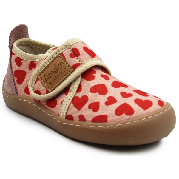 Kapcie Dziewczęce Do Szkoły i Przedszkola Barefoot Ameko Piko Hearts