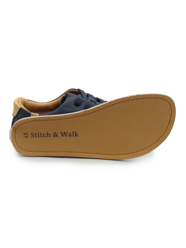 Buty na wiosnę barefoot Stitch&Walk S088-61943A royal blue