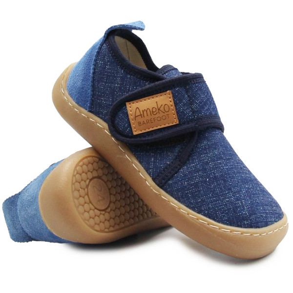 Kapcie Chłopięce Do Szkoły i Przedszkola Elastyczne Barefoot Ameko Piko Jeans