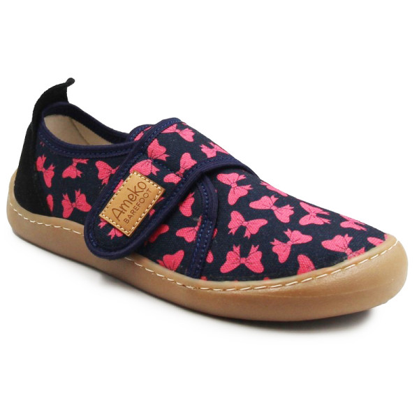Kapcie Dla Dziewczynki Do Szkoły i Przedszkola Barefoot Ameko Piko Kokardki