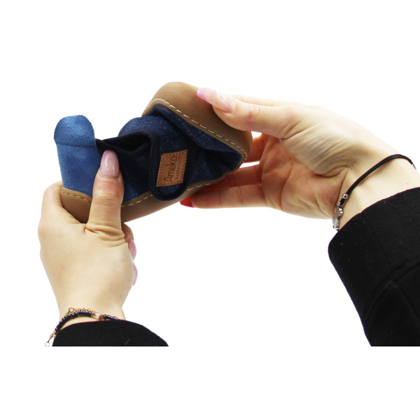 Kapcie Chłopięce Do Szkoły i Przedszkola Elastyczne Barefoot Ameko Piko Jeans