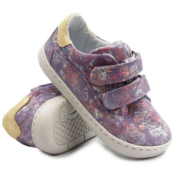 Buty Dla Dziewczynki Na Jesień Jamet 2219 Fioletowe w Kwiatki