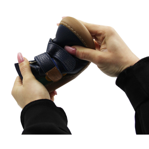 Buty Na Wiosnę Dla Chłopca Półbuty Barefoot Ameko Otis Croco Navy