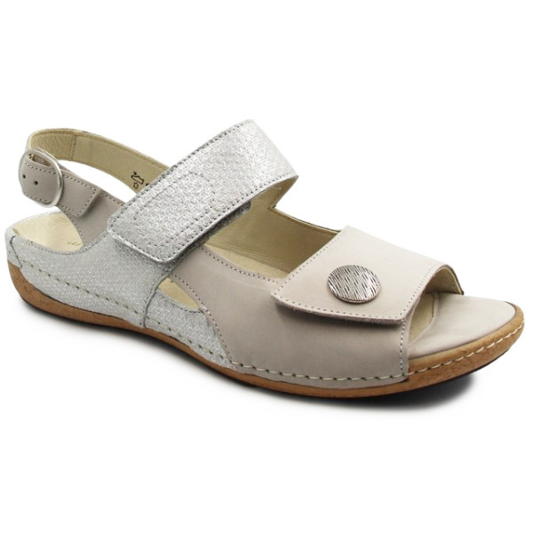 Sandały Damskie Na Lato Waldlaufer 342002 Srebrne