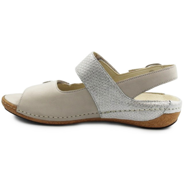 Sandały Damskie Na Lato Waldlaufer 342002 Srebrne