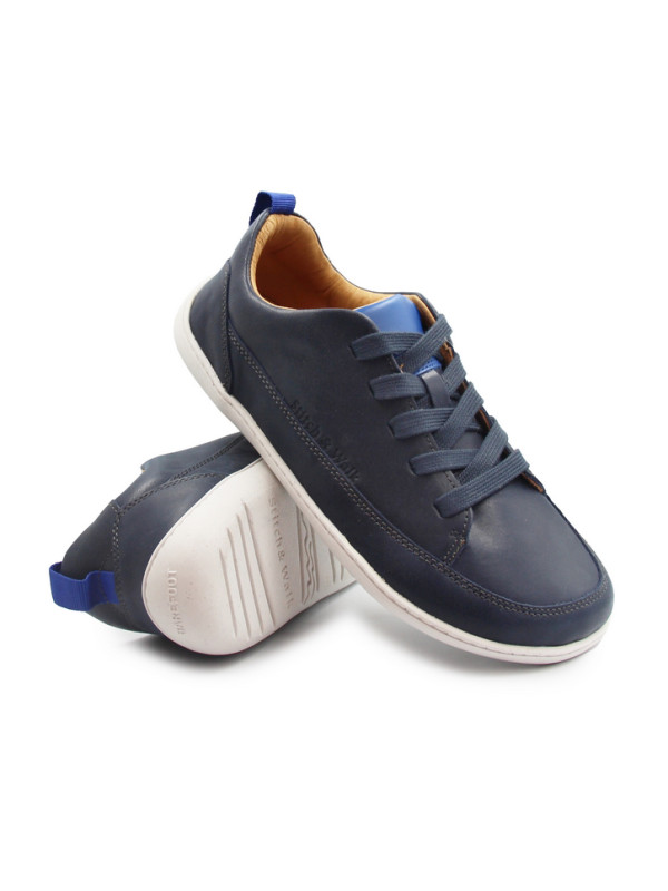 Męskie i damskie półbuty barefoot na wiosnę skóra naturalna Stitch & walk S088-61255A royal blue