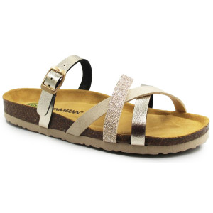 Złote eleganckie laczki dla kobiet na lato Dr Brinkmann 700675-82