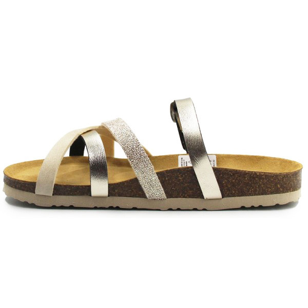 Złote eleganckie laczki dla kobiet na lato Dr Brinkmann 700675-82