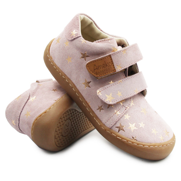 Buty Na Wiosnę Dla Dziewczynki Barefoot Ameko Pudrowe Gwiazdki