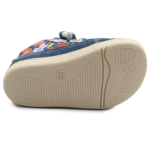 Buty Dla Dziewczynki Na Wiosnę Półbuty Barefoot Mido 181Blue Bloom