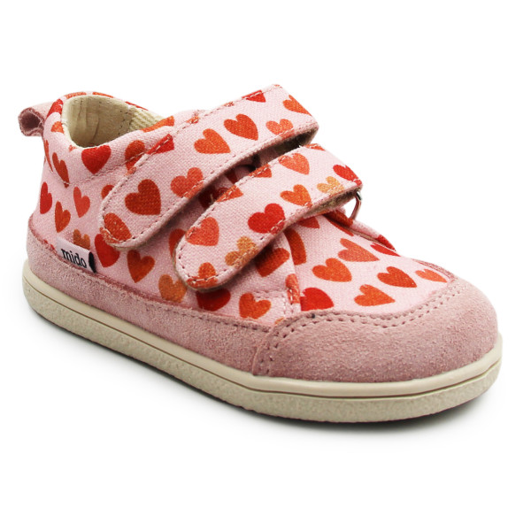 Jesienne Buty Dla Dziewczynki Różowe w Serduszka Półbuty Barefoot Mido 181 Love Rose