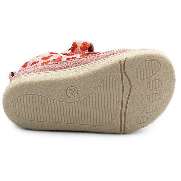 Jesienne Buty Dla Dziewczynki Różowe w Serduszka Półbuty Barefoot Mido 181 Love Rose