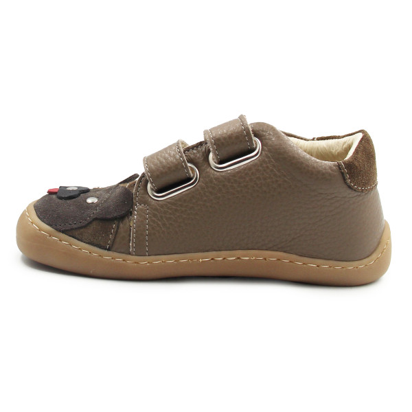 Chłopięce Buty Na Jesień Półbuty z Misiem Barefoot Ameko Otis Lion Taupe
