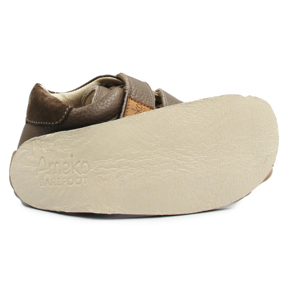 Chłopięce Buty Na Jesień Półbuty z Misiem Barefoot Ameko Otis Lion Taupe