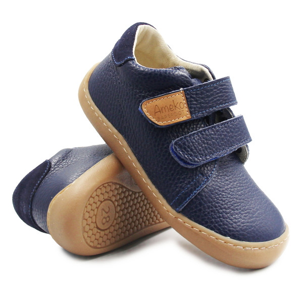 Chłopięce Półbuty Jesienne Na Rzep Barefoot Ameko Otis Navy
