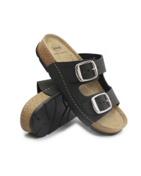 Czarne Klapki Damskie Na Lato Scholl Bora 2 Buckles med MF007511004