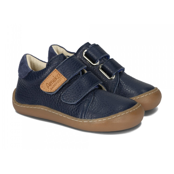 Chłopięce Półbuty Jesienne Na Rzep Barefoot Ameko Otis Navy