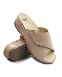 Damskie Klapki Beżowe Scholl Nives One Strap med mf008602164
