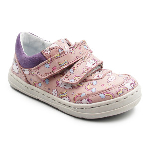 Buty Na Wiosnę Dla Dziewczynki w Jednorożce Barefoot Jamet 1126 Róż Pony