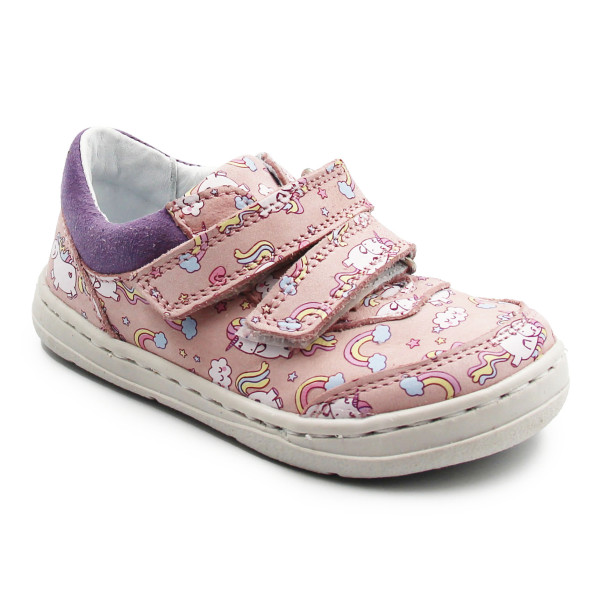 Buty Na Wiosnę Dla Dziewczynki w Jednorożce Barefoot Jamet 1126 Róż Pony