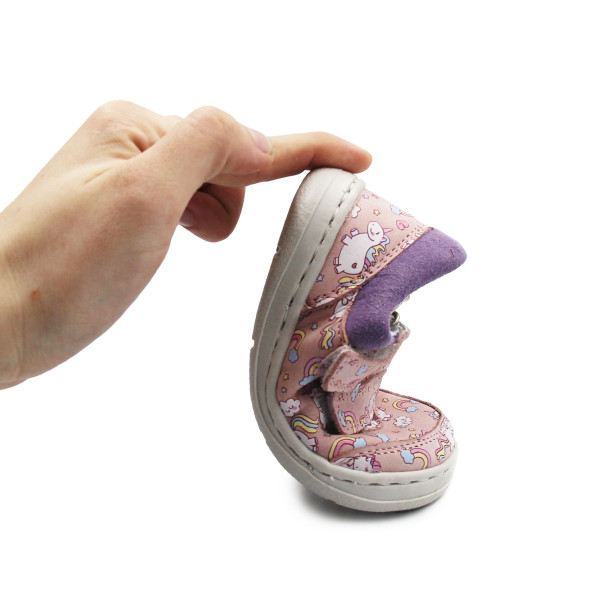 Buty Na Wiosnę Dla Dziewczynki w Jednorożce Barefoot Jamet 1126 Róż Pony