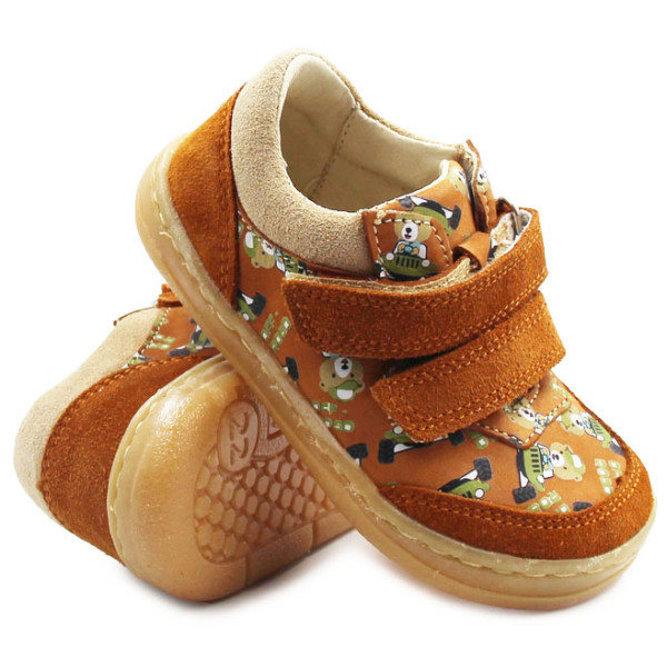 Dziecięce Buty Na Jesień w Misie Barefoot Jamet 1126 Rudy Miś
