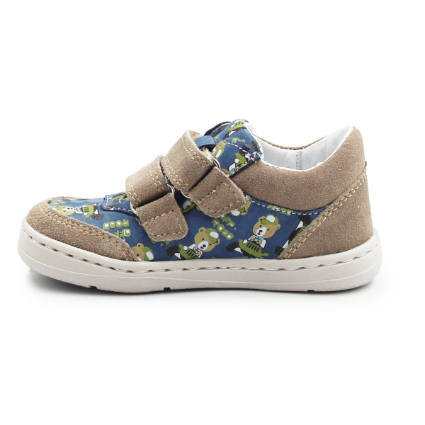 Dziecięce Buty Wiosenne Na Rzep Barefoot Jamet 1126 Niebieski Miś