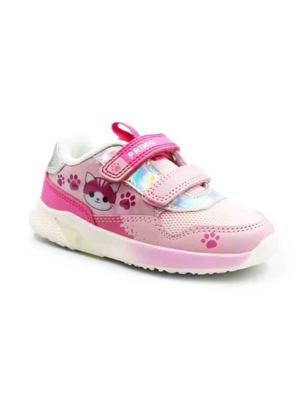 Buty Na Wiosnę dla Dziewczynek w Kotki Różowe Świecące LED Primigi 1454000