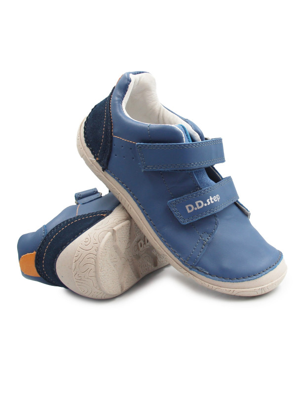Chłopięce Buty Barefoot Na Wiosnę Skórzane DD STEP S116-61960L Royal Blue