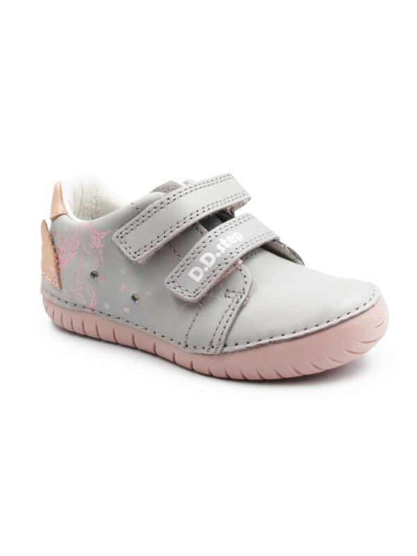 Buty Dla Dziewczynki Na Jesień Świecące LED z Jednorożcem DD STEP S050-61970 Dove Grey