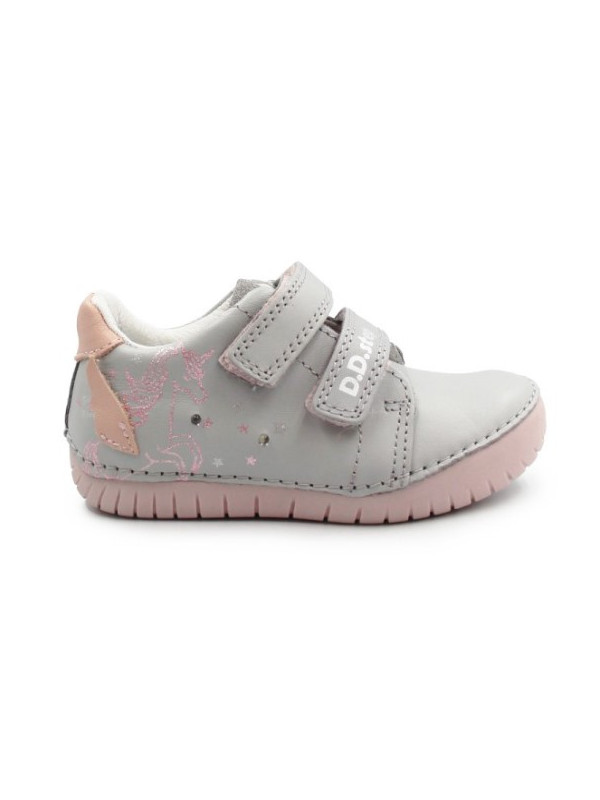 Buty Dla Dziewczynki Na Jesień Świecące LED z Jednorożcem DD STEP S050-61970 Dove Grey