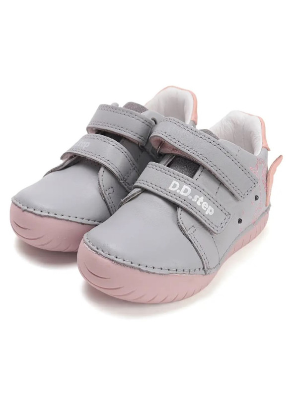 Buty Dla Dziewczynki Na Jesień Świecące LED z Jednorożcem DD STEP S050-61970 Dove Grey