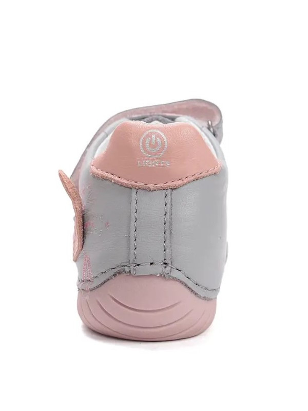 Buty Dla Dziewczynki Na Jesień Świecące LED z Jednorożcem DD STEP S050-61970 Dove Grey
