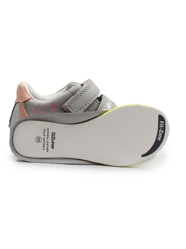 Buty Dla Dziewczynki Na Jesień Świecące LED z Jednorożcem DD STEP S050-61970 Dove Grey
