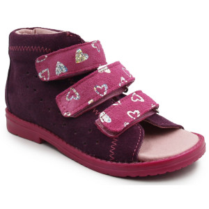 Sandałki ortopedyczne dla dziewczynek do przedszkola z obcasem Thomasa Dawid 003