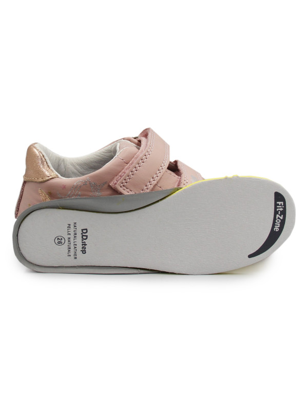 Różowe Buty na Jesień Dla Dziewczynki Świecące LED z Jednorożcem DD STEP S050-61970AM Baby Pink