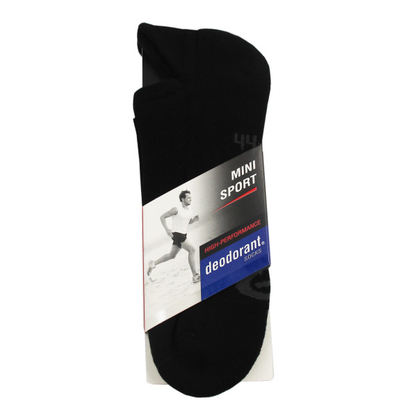Czarne Skarpety Stopki Antyzapachowe Sportowe Mini Sport Deodorant