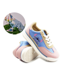 Półbuty Dla Dziewczynek na Wiosnę Stitch Różowo Niebieskie Bartek 87033-25