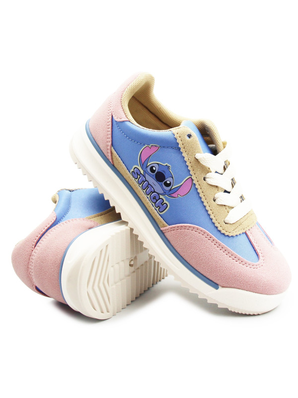 Półbuty Dla Dziewczynek na Wiosnę Stitch Różowo Niebieskie Bartek 87033-25